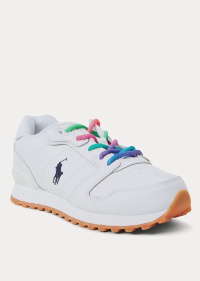 Zapatillas Polo Ralph Lauren Mujer Blancos - Classic Runner Leather - QFIKZ0631